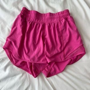 Sonic pink lululemon hotty hot shorts